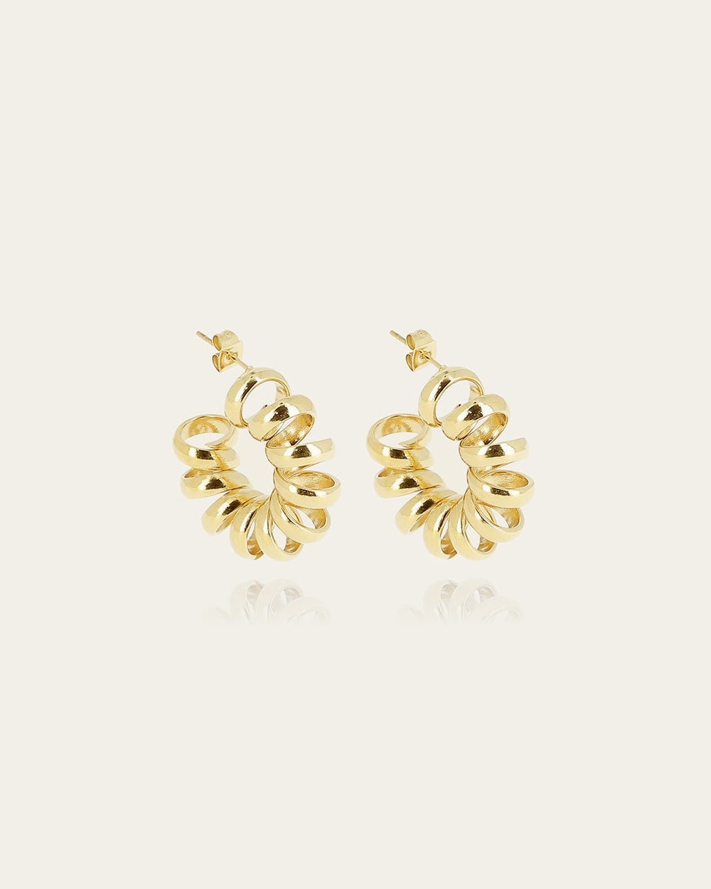 Boucles d'oreilles Swirl (Acier doré)