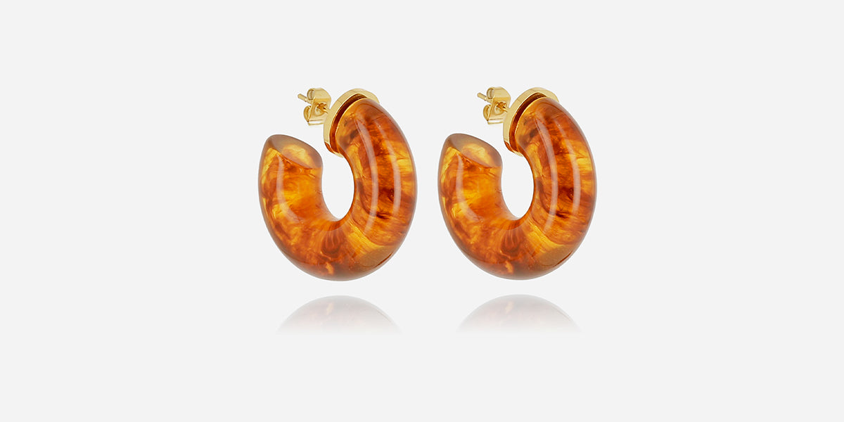 Boucles d'oreilles Marble (Acier doré)