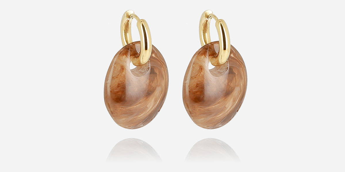 Boucles d'oreilles Prisme (Acier doré)