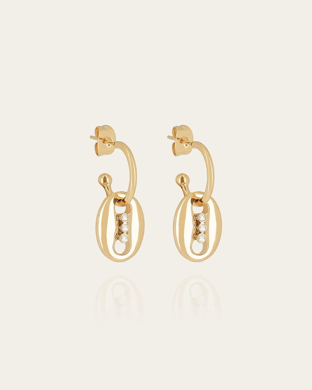 Boucles d'oreilles Otto (Acier doré)