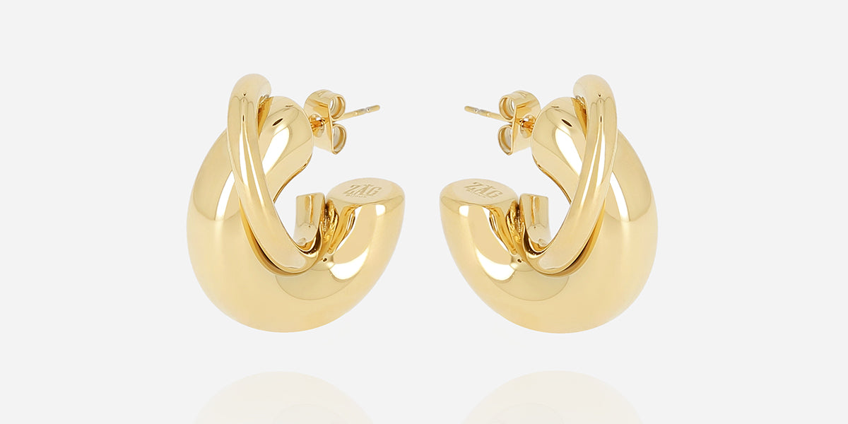 Boucles d'oreilles Chika (Acier doré)