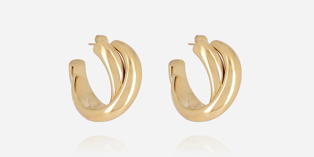 Boucles d'oreilles Benetta (Acier doré)