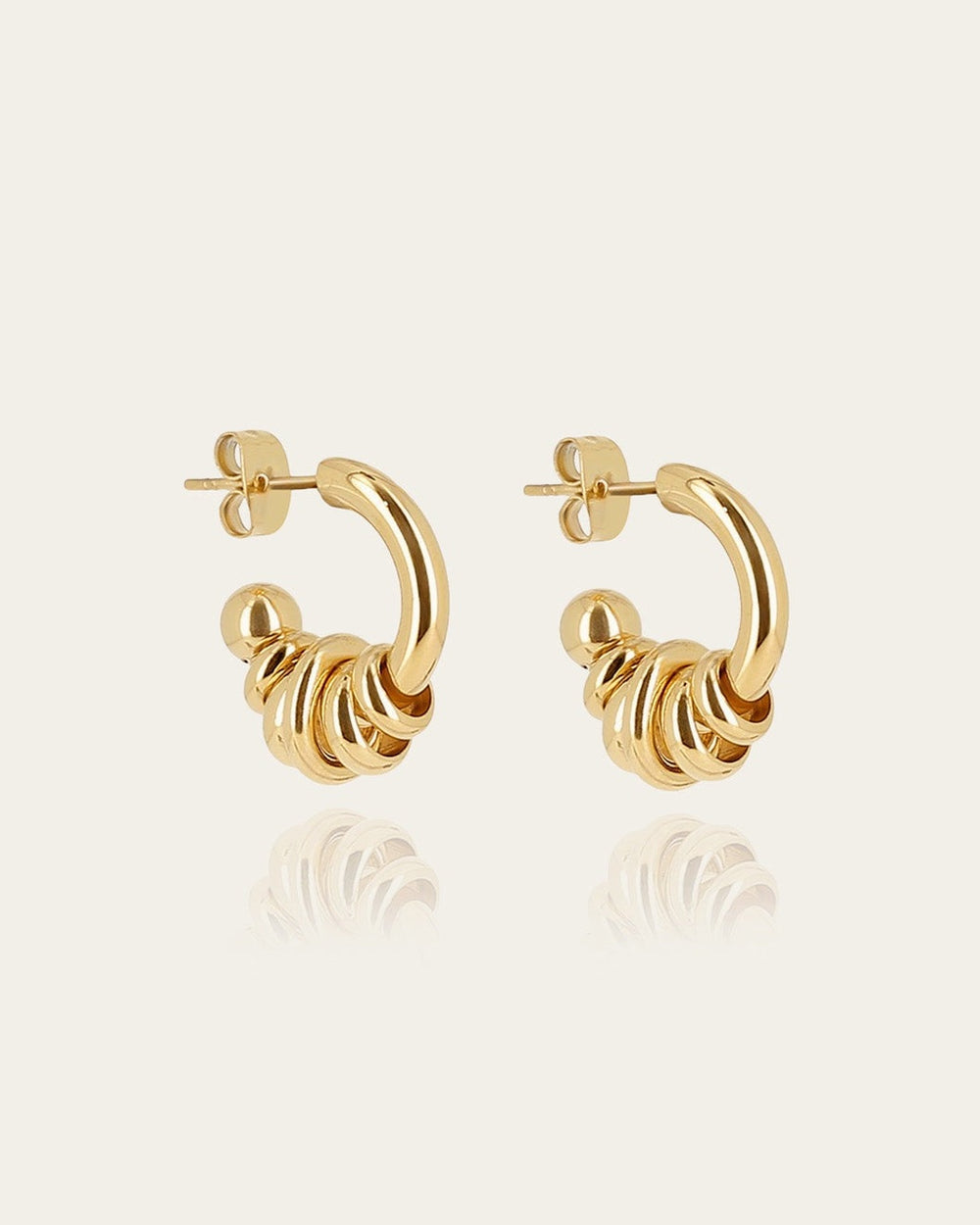 Boucles d'oreilles Portia (Acier doré)