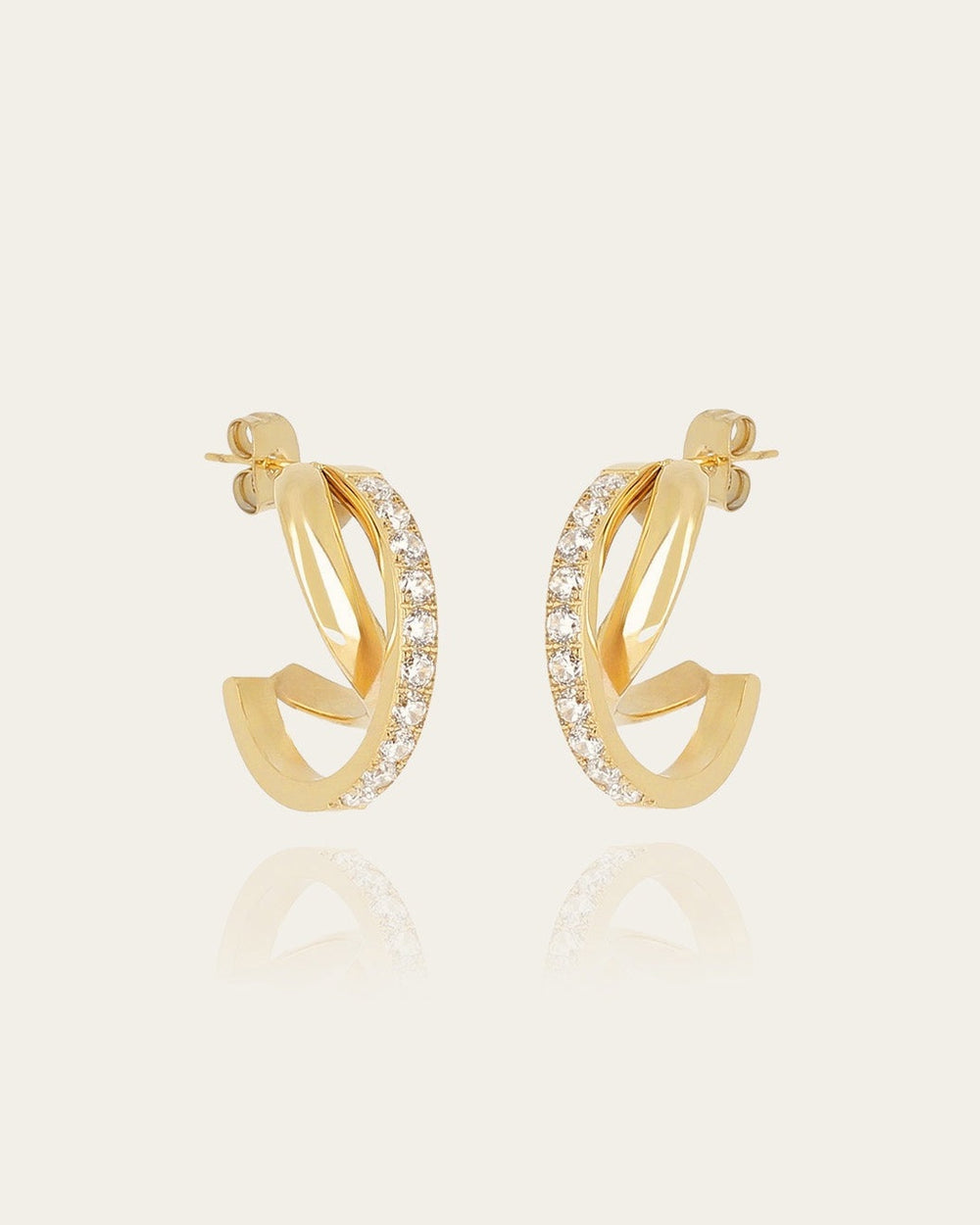 Boucles d'oreilles Téva (Acier doré)
