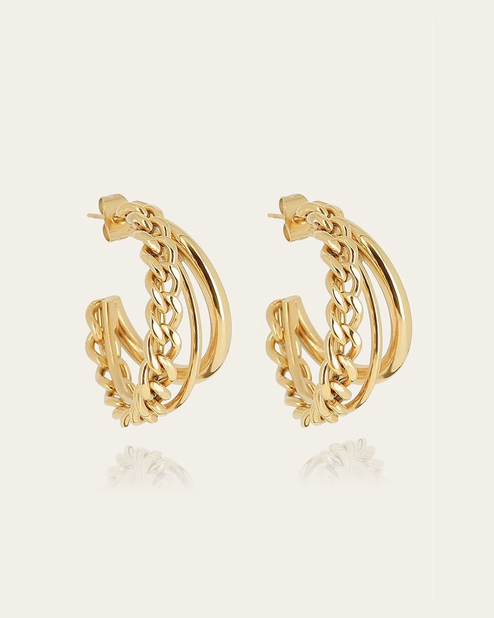 Boucles d'oreilles Nicoletta (Acier doré)
