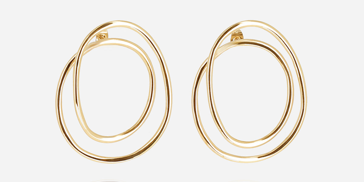 Boucles d'oreilles Vasia (Acier doré)
