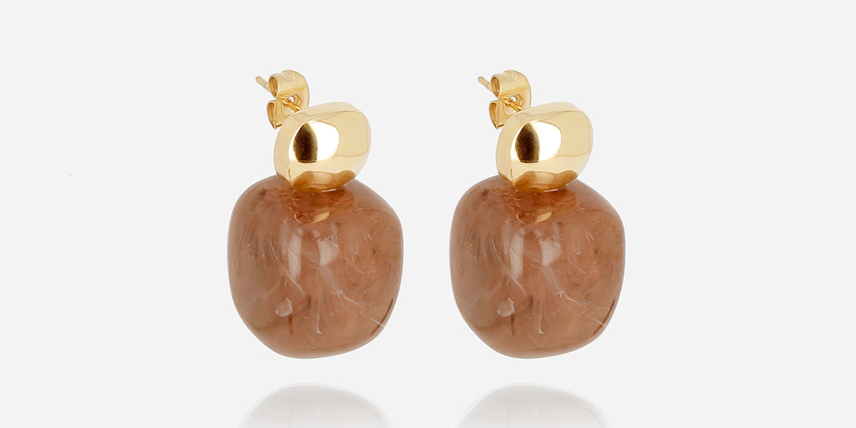 Boucles d'oreilles Oedipe (Acier doré)