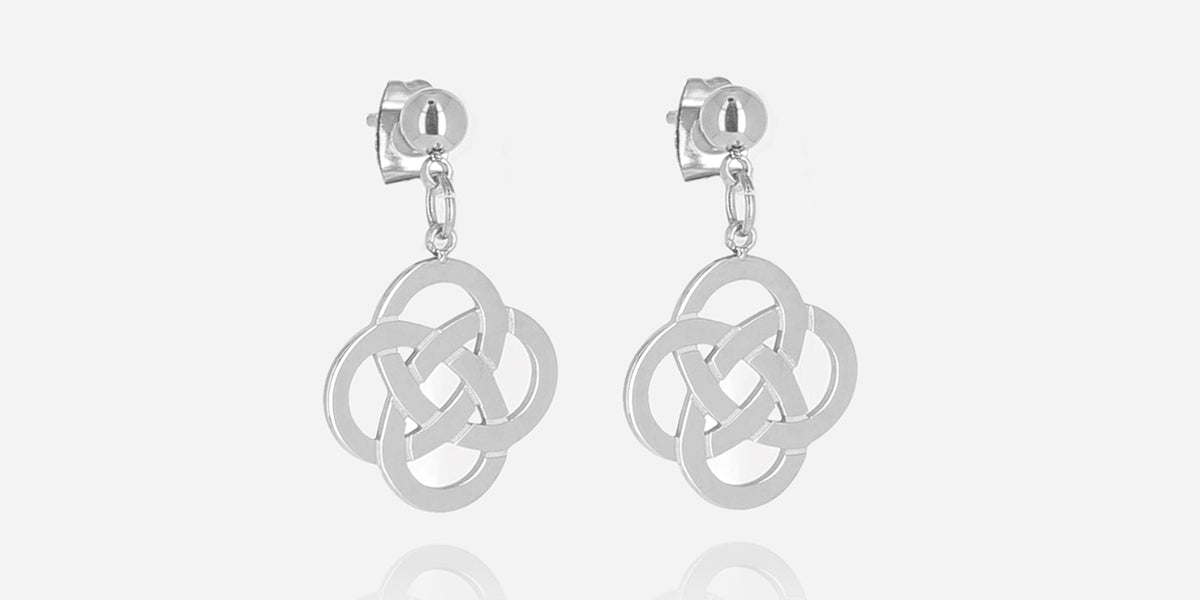 1 Paire De Boucles D'oreilles Pendantes – Acier Inoxydable – Motif Infini – Hypoallergénique