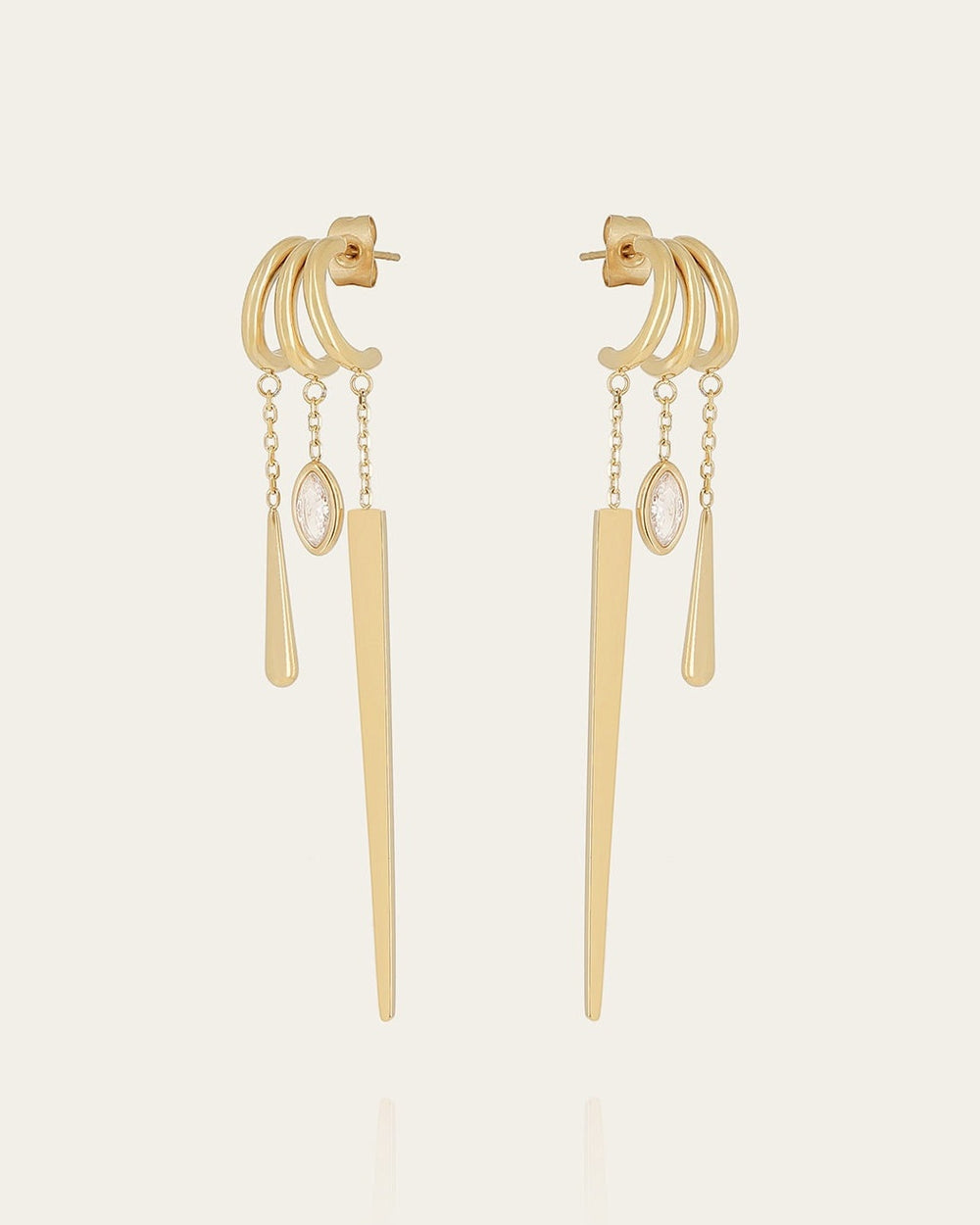 Boucles d'oreilles Kaëlle (Acier doré)