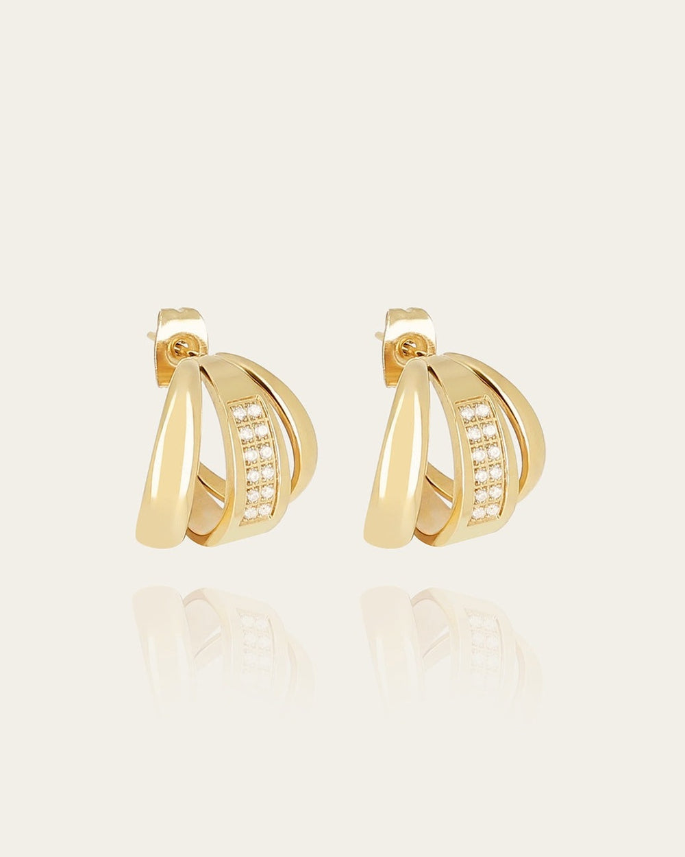 Boucles d'oreilles Aélis (Acier doré)