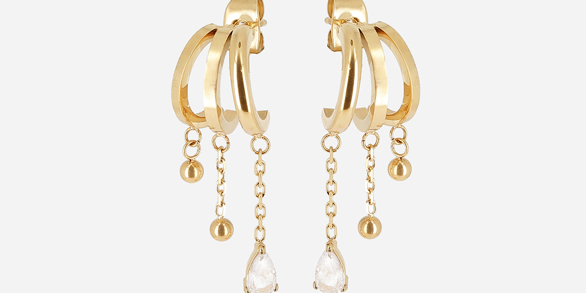 Boucles d'oreilles Pilar (Acier doré)