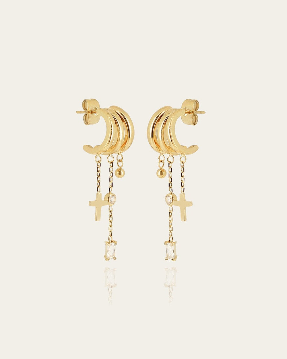 Boucles d'oreilles Susana (Acier doré)