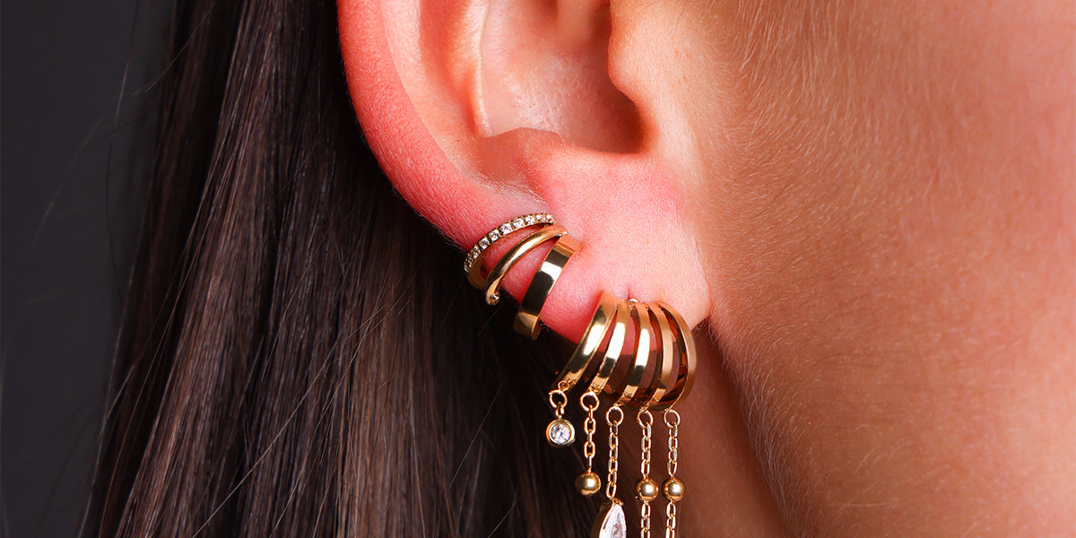 Boucles d'oreilles Maria (Acier doré)