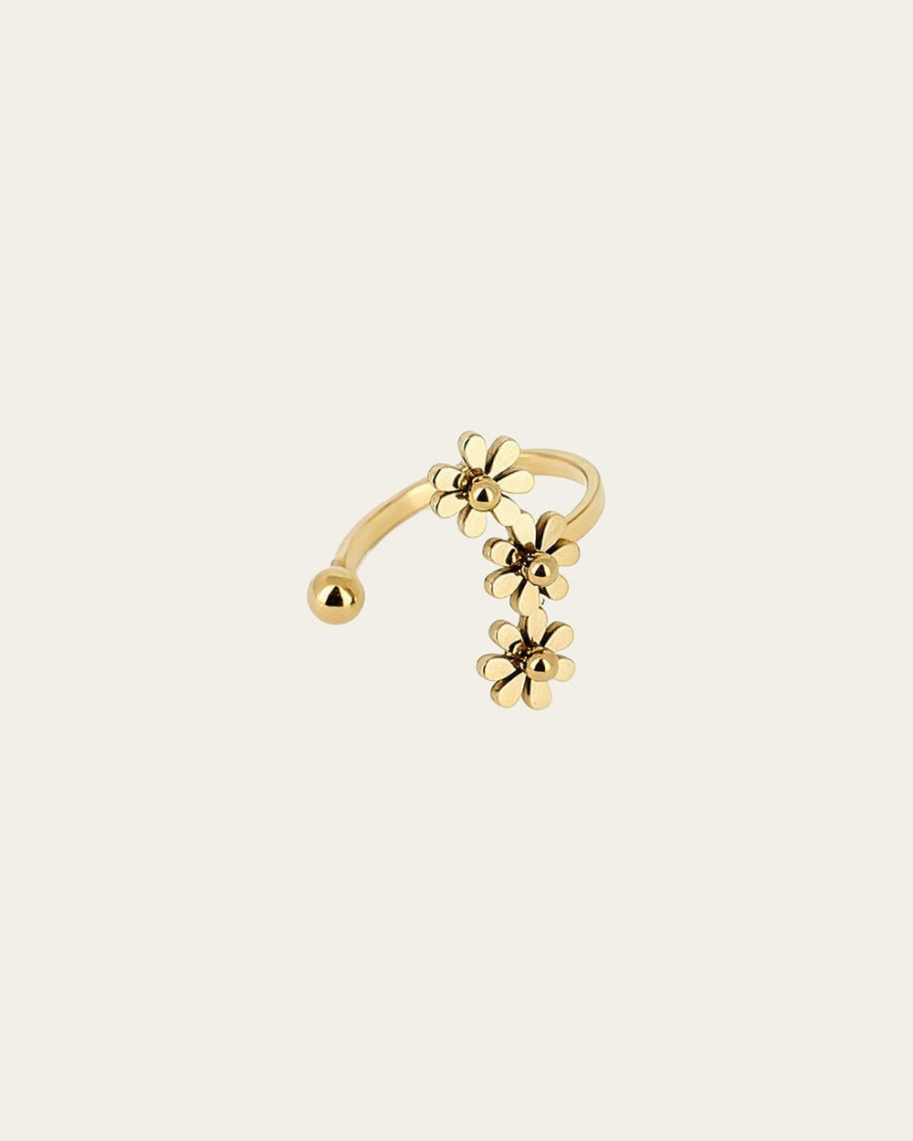 Earcuff Camélia (Acier doré)