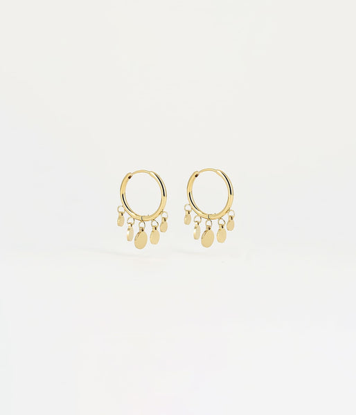 Boucles d'oreilles créoles Confettis (Acier doré)