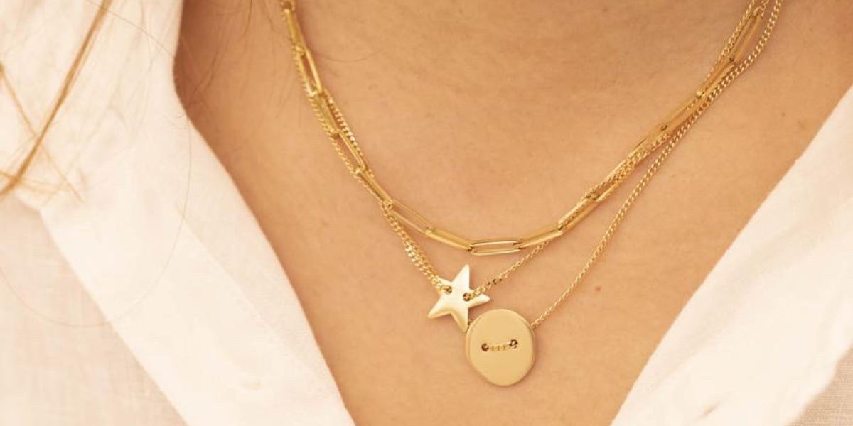 Collier Star (Acier doré)