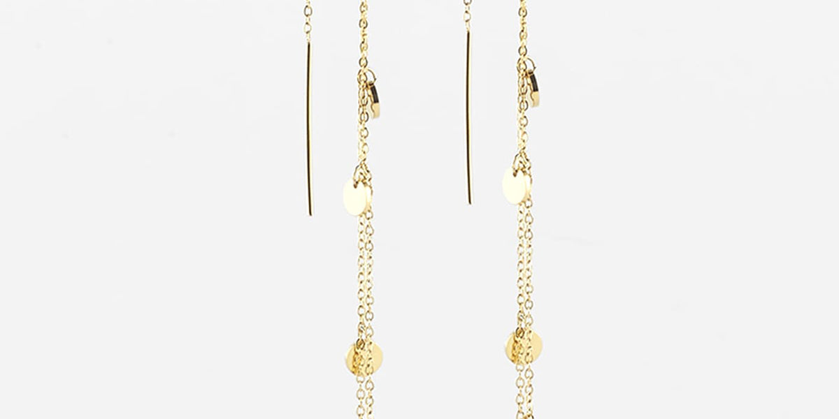 Boucles d'oreilles Confettis (Acier doré)