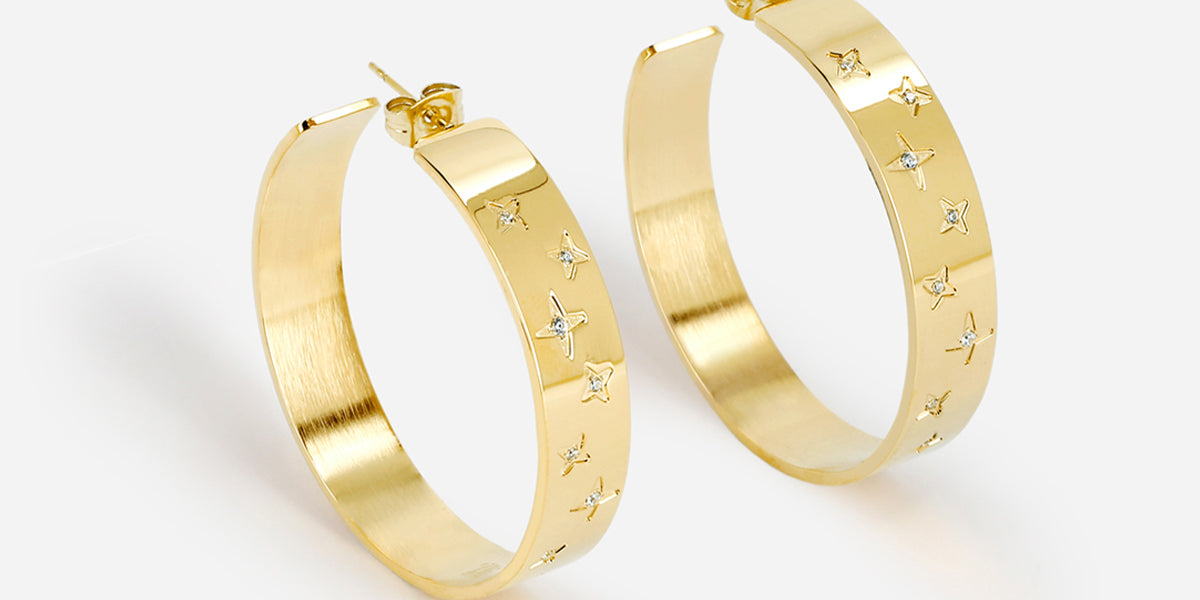 Boucles d'oreilles Cosmo (Acier doré)